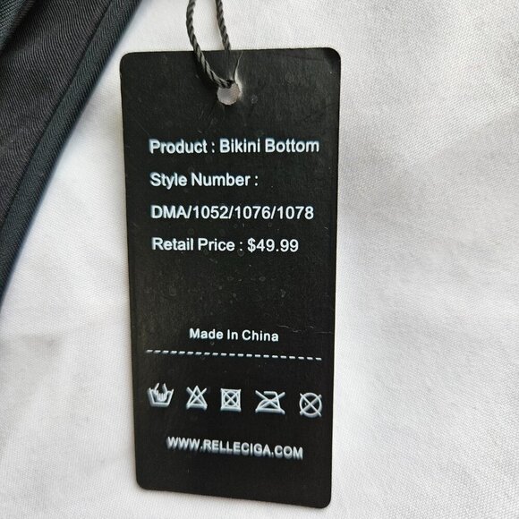 Relleciga Black Cheeky Bikini Bottoms Sz. L NWT - Picture 4 of 6